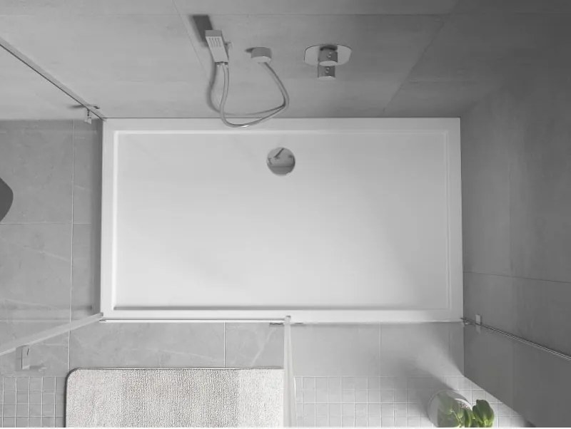 Mexen Flow štvorcový sprchovací kút slim 160 x 100 cm, biely lesk - 46R101016