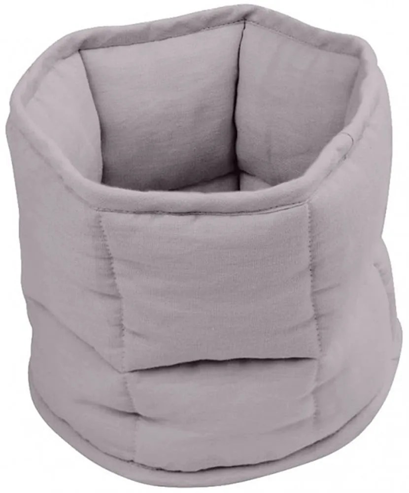 Lněný prošívaný košík tmavě šedá ø 20 cm