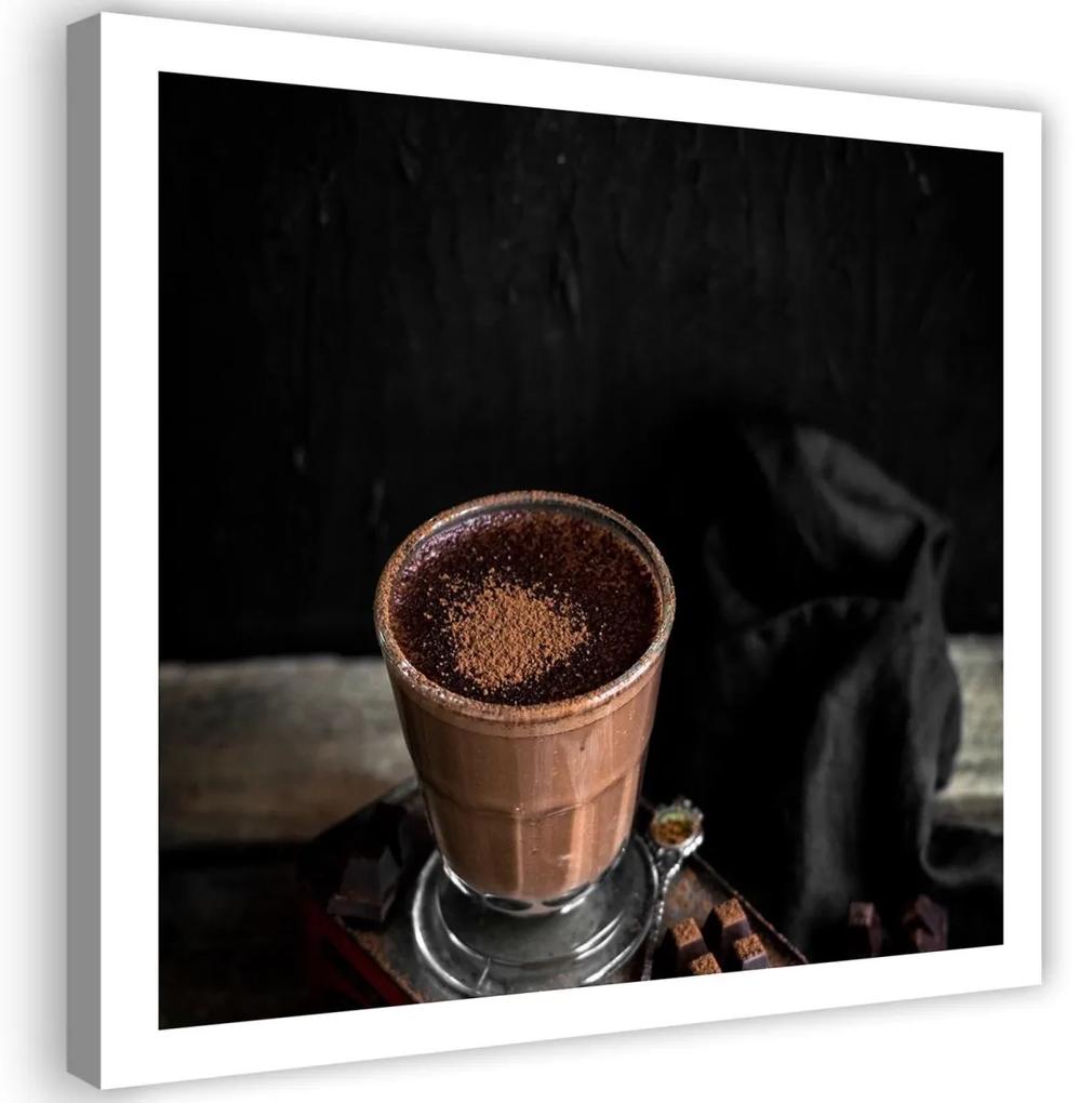 Obraz na plátně Šálek kávy Čokoláda - 60x60 cm