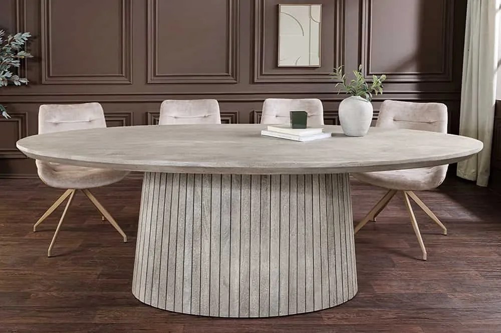 Oválny jedálenský stôl Movement 220 cm sivé mango