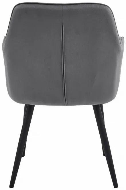 Set dvoch jedálenských stoličiek JORK zamatové, tmavosivé (čierne nohy) 2 ks