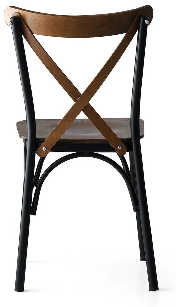 Súprava 4 ks jedálenských stoličiek Ekol z masívu orech/čierna