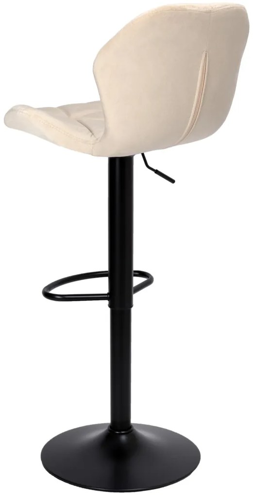 Barová stolička GORDON zamatová béžová/čierna