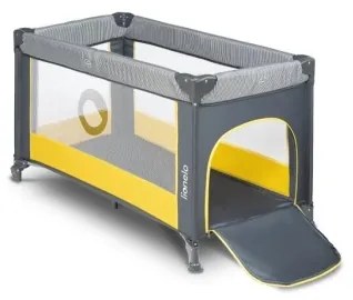 Lionelo - Cestovná postieľka STEFI sivá/žltá