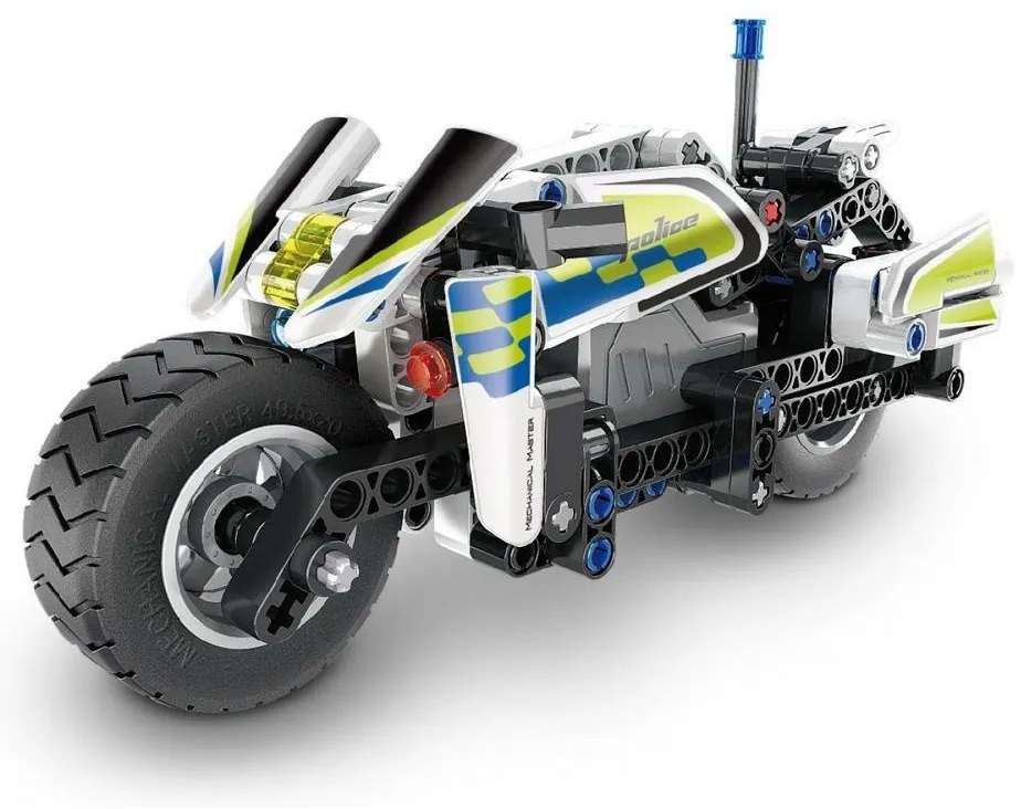 Stavebnica iM.MASTER policajná motorka na spätné natiahnutie, 193 dielikov