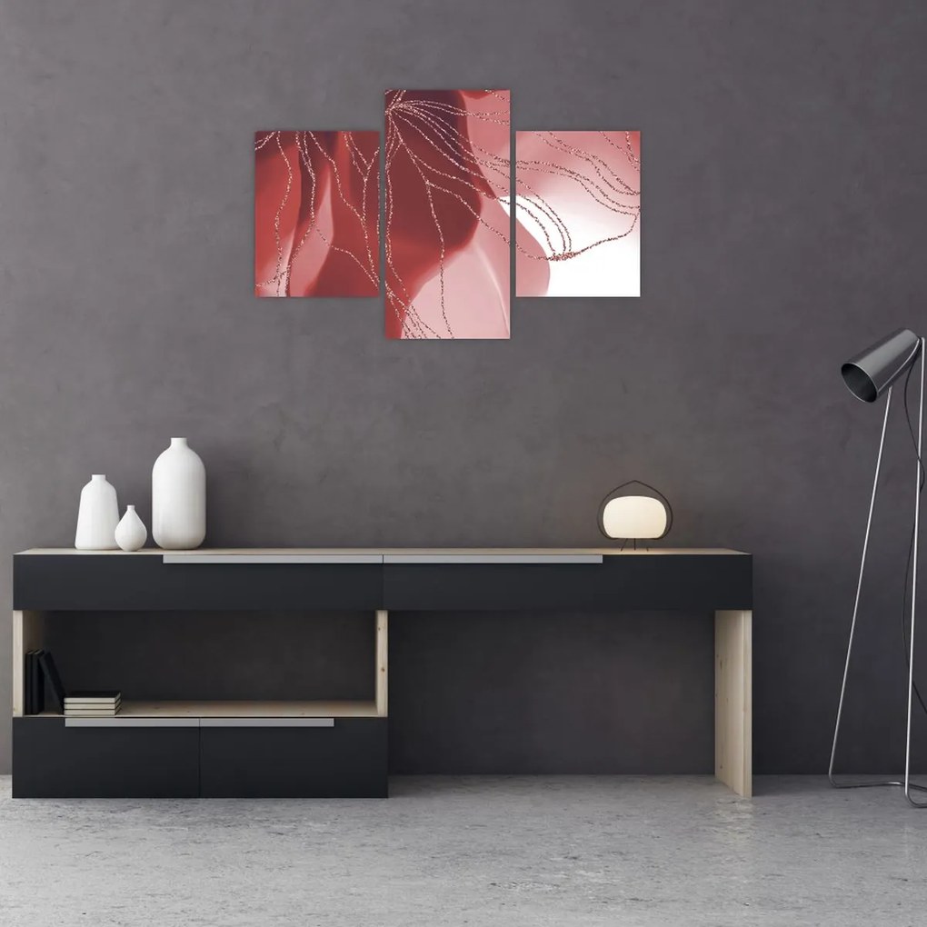 Obraz - Červená abstraktná kvetina N⁰1 (90x60 cm)