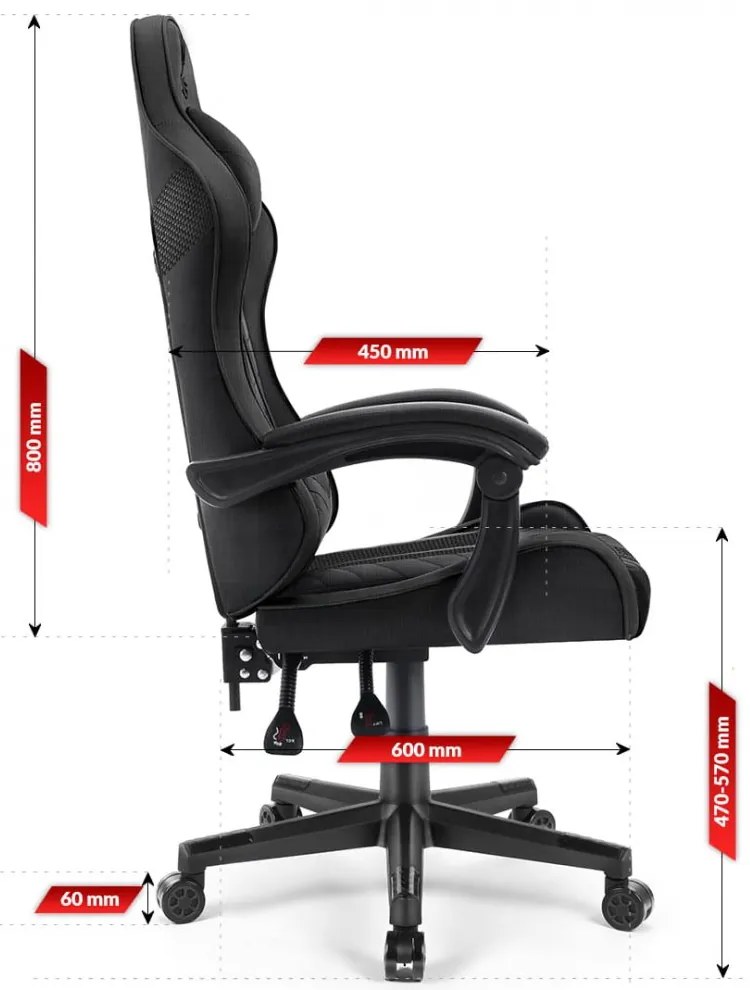 Čierne herné kreslo 1004 BLACK