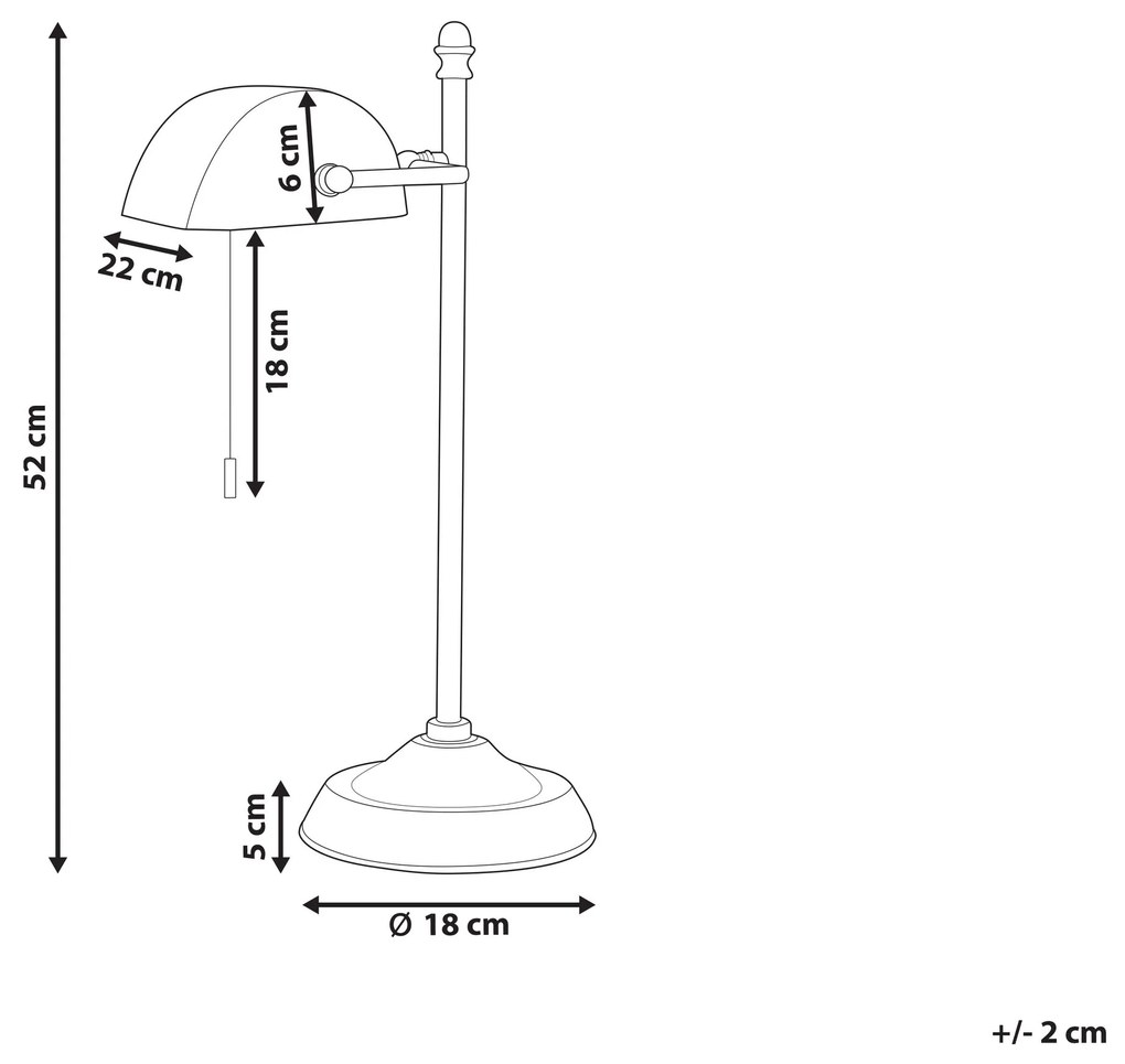 Kovová stolná lampa zlatá MARAVAL Beliani