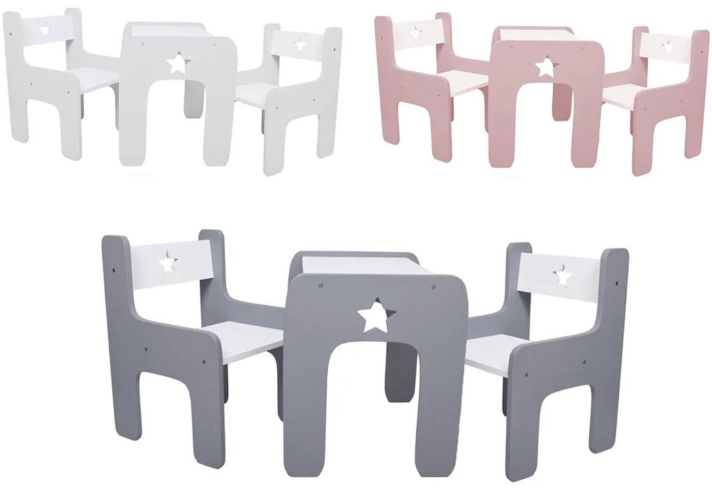 WoodStar Dizajnový detský stolík a stolička 3v1 Farba: ružová