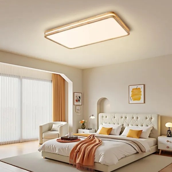 BRILAGI - LED stmievateľné svietidlo MOLINA SQUARE LED/128W/230V dub 90x60 cm + diaľkové ovládanie