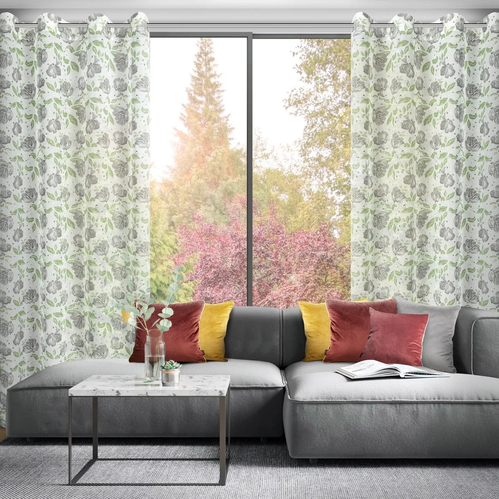 ZÁVES NA KRÚŽKOCH DARI 140X250 CM KVETY