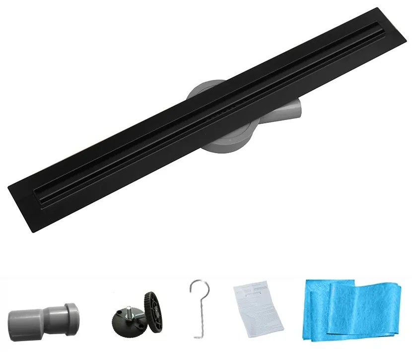 Sprchový žľab maxmax Mexen FLAT 360 SLIM - čierny, 1741060