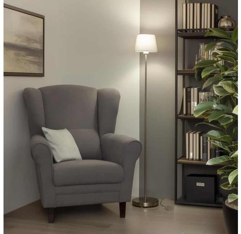 Brilagi - LED stojacia lampa CERIA 1xE27/40W/230V priemer 20,5 cm sivá/matný chróm