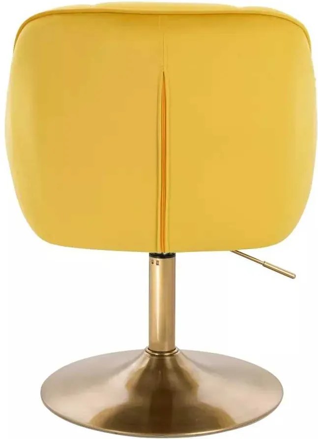 LuxuryForm DESIGN Stolička AVOLA VELUR na zlatom tanieri - žltá