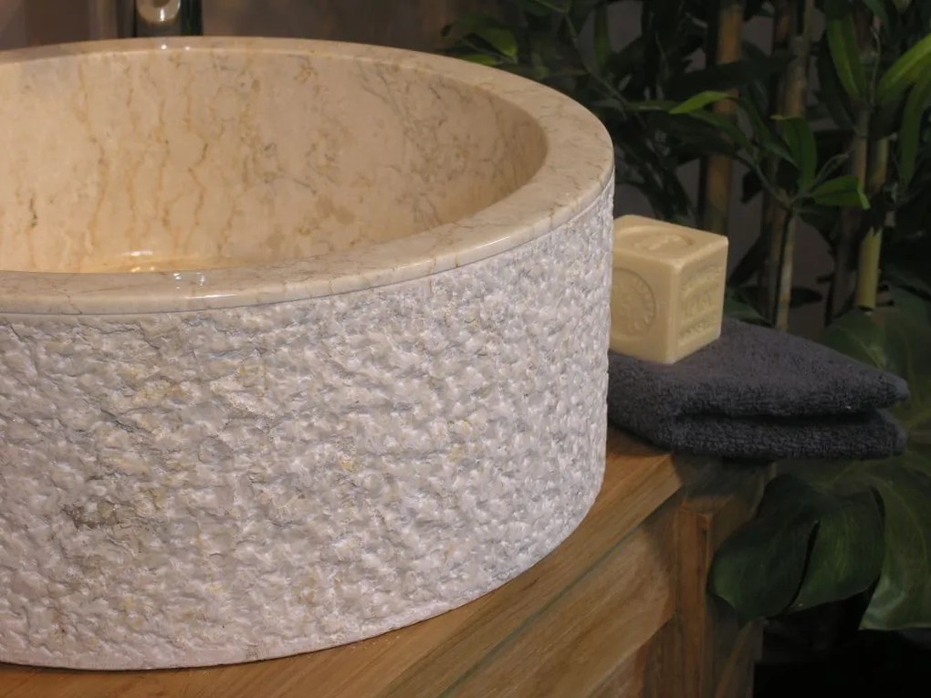 Indera Mieru 509 Ø40 cm Cream Umývadlo z prírodného kameňa