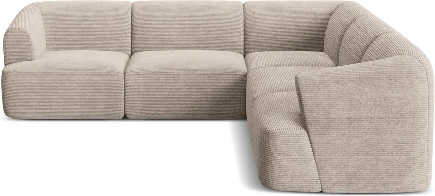 Svetlohnedá menčestrová rohová pohovka Campi – Cosmopolitan Design