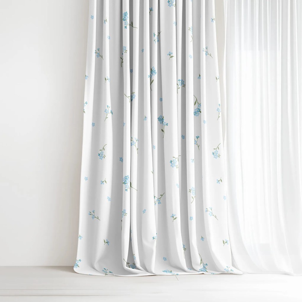 Goldea bavlnený záves - nezábudky 240x150 cm