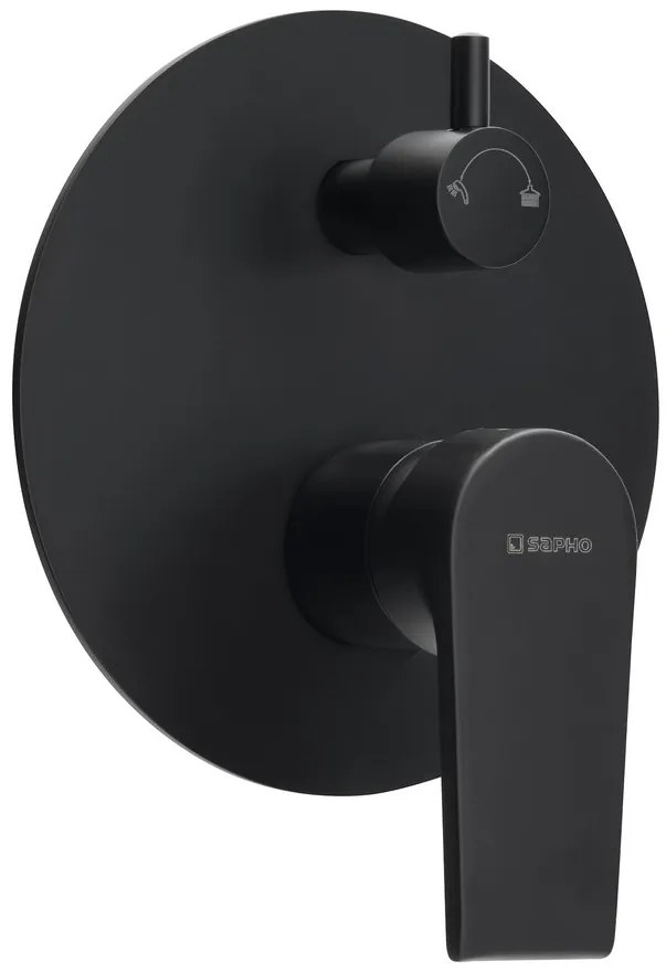 Sapho Sapho, KAI podomietková sprchová batéria, 2 výstupy, otočný prepínač, čierna matná, KA43/15