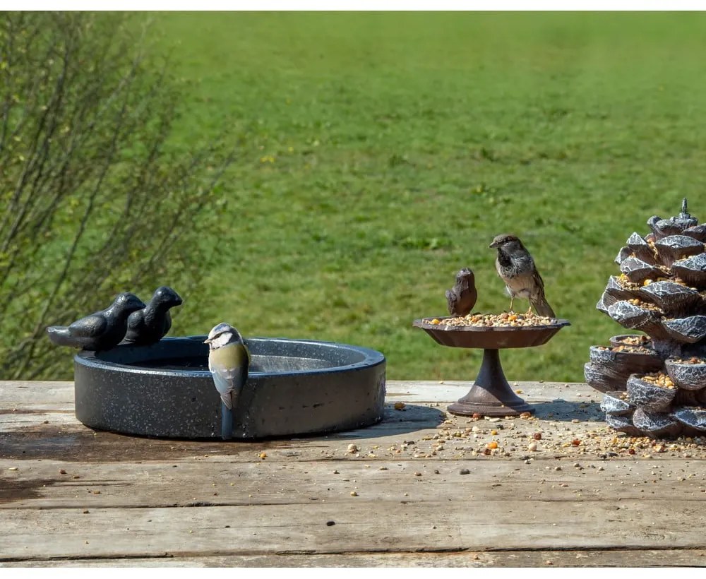 Čierne keramické napájadlo pre vtákov Esschert Design Ave