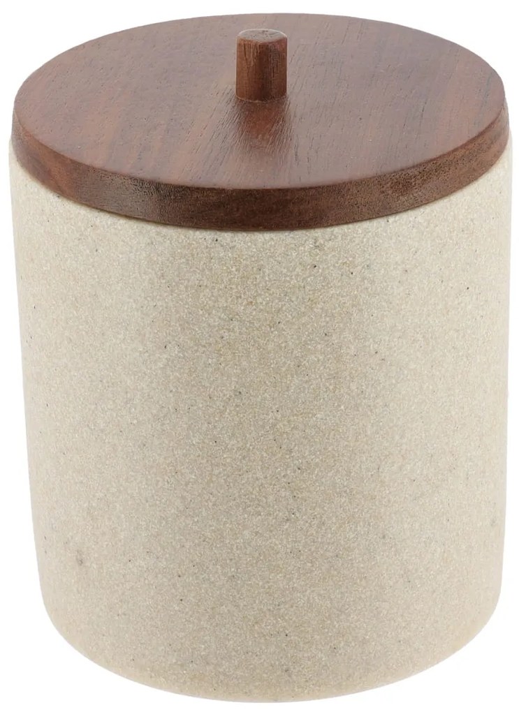 Kúpeľnová nádoba Vegar, béžová/s drevenými prvkami