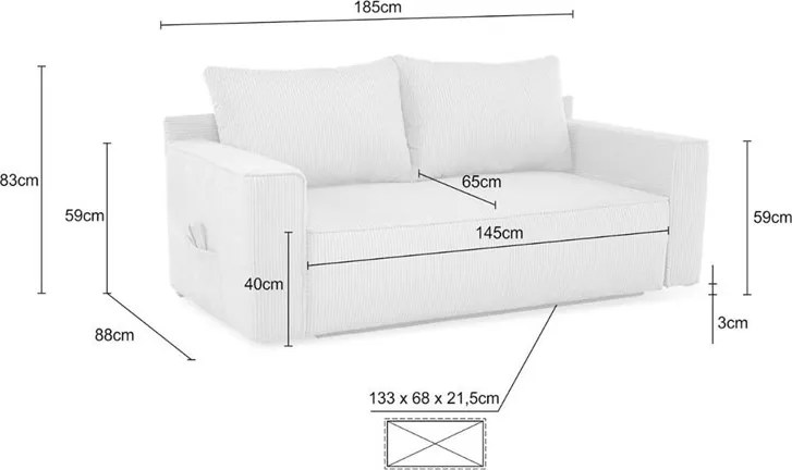 Rozkladacia pohovka Ron, šedo-béžová štruktúrovaná látka