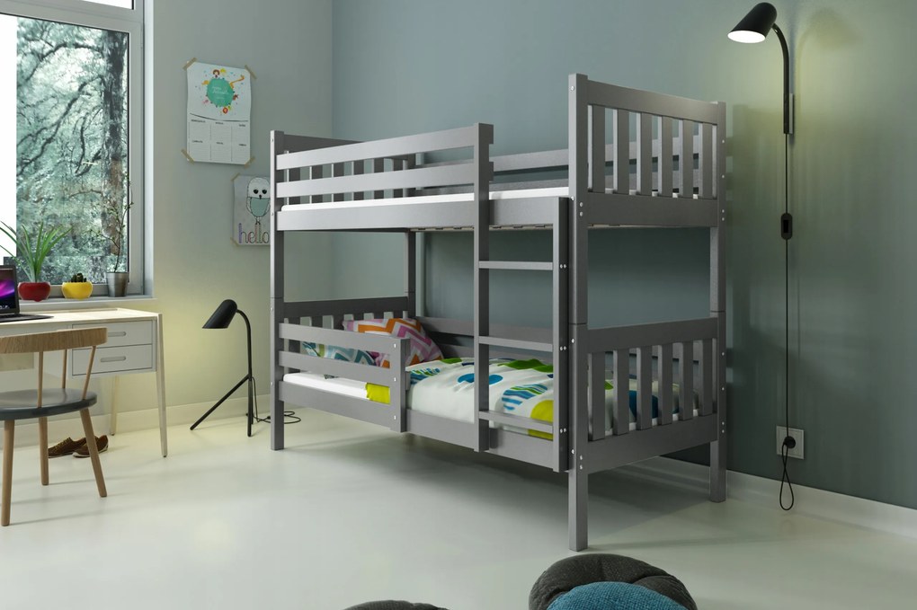 Interbeds Poschodová posteľ Carino 160x80 sivá + matrace