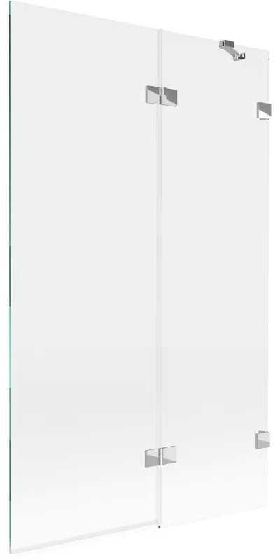 Mexen Lunar, 2-krídlová vaňová zástena pravá 110 x 150 cm, číre sklo, chrómová, 897-110-100-01-00-P