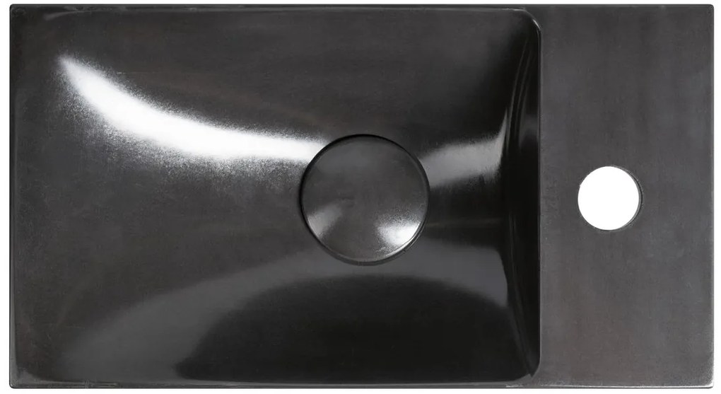 Sapho Sapho, AGOS betónové umývadlo 40x22cm, ľavé/pravé, antracitová lesklá, AS40016