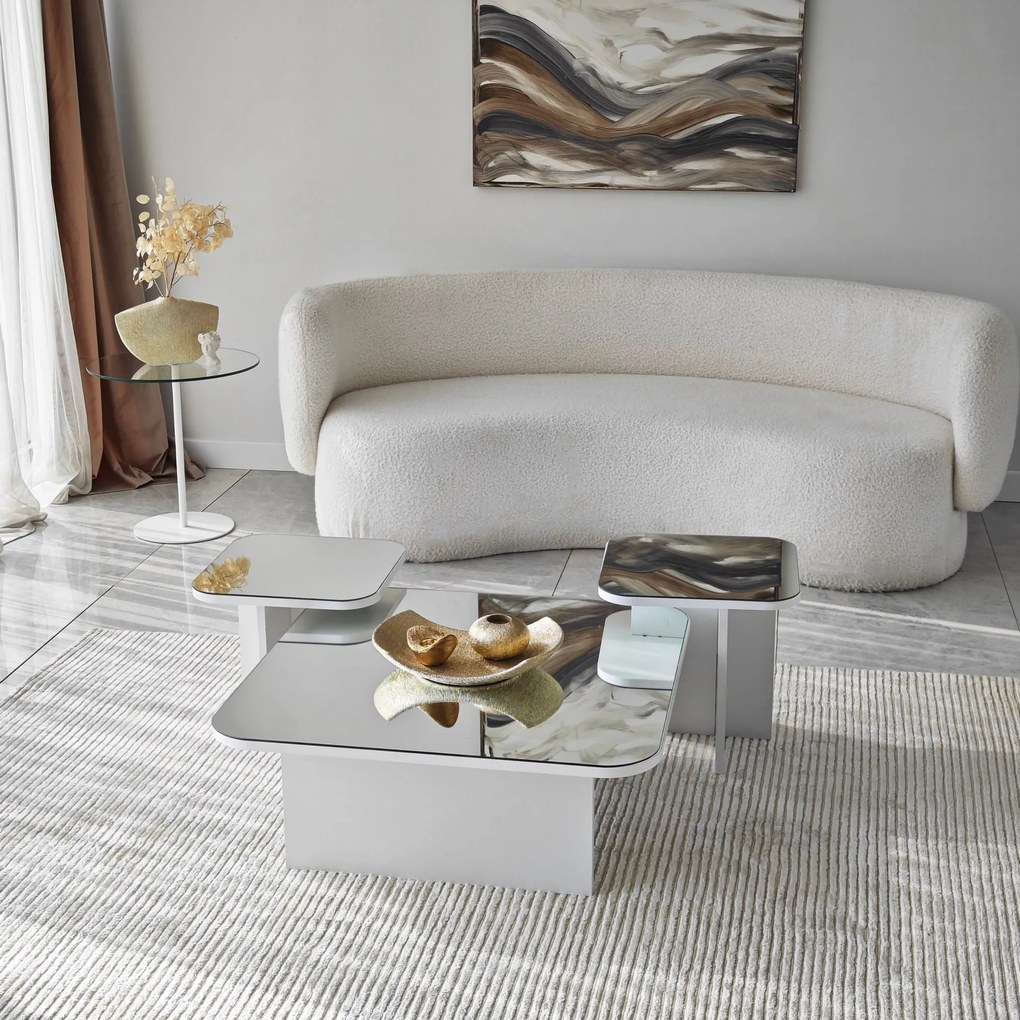 Sada konferenčných stolčekov Jazz biela