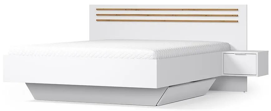 Posteľ  Florencja 160 So skrinkami Biela/dub Artisan
