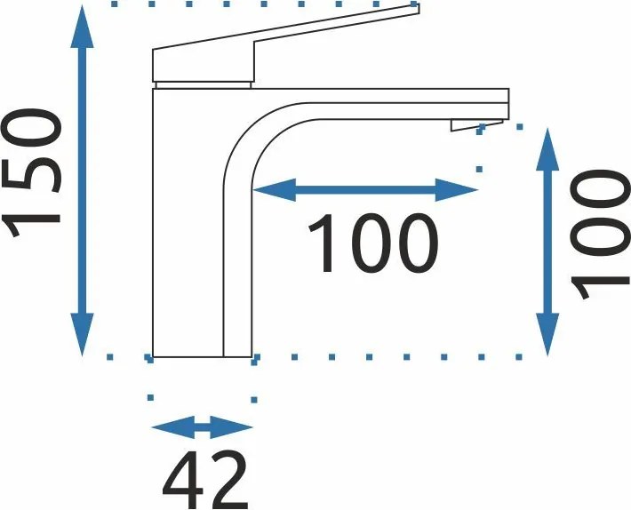 Rea Marco, umývadlová batéria h-150, čierna matná, REA-B4899