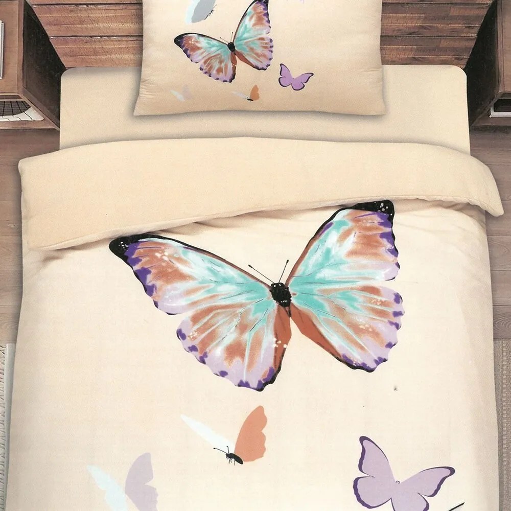 Obliečky VARIA BUTTERFLY BEIGE 140x200 cm