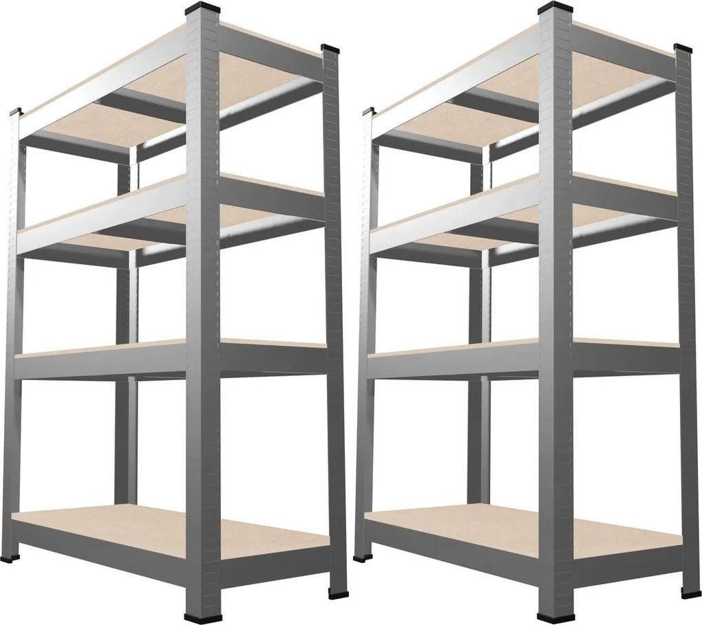 SADA DVÔCH 4-ÚROVŇOVÝCH POLIČIEK 150 x 70 x 30 CM NOSNOSŤ POLIČKY: 150 KG *2165