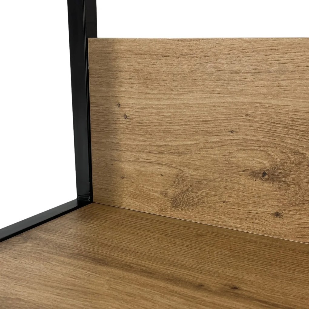 Regál LOFT 80 cm čierny/dub artisan