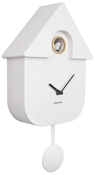 Moderné kukučkové hodiny Karlsson Modern Cuckoo KA5768WH – Biele (41 cm)