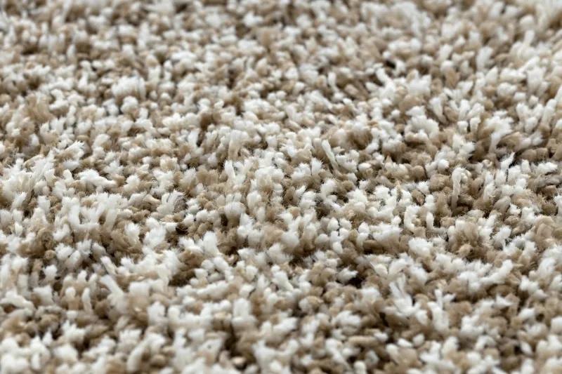 styldomova Béžový shaggy koberec supreme 51201056 kruh