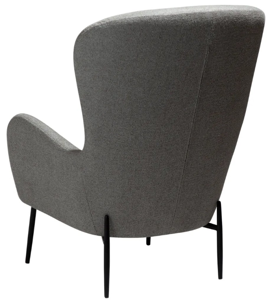 GLAM VYSOKÉ ČALÚNENÉ LOUNGE KRESLO pebble earth/black