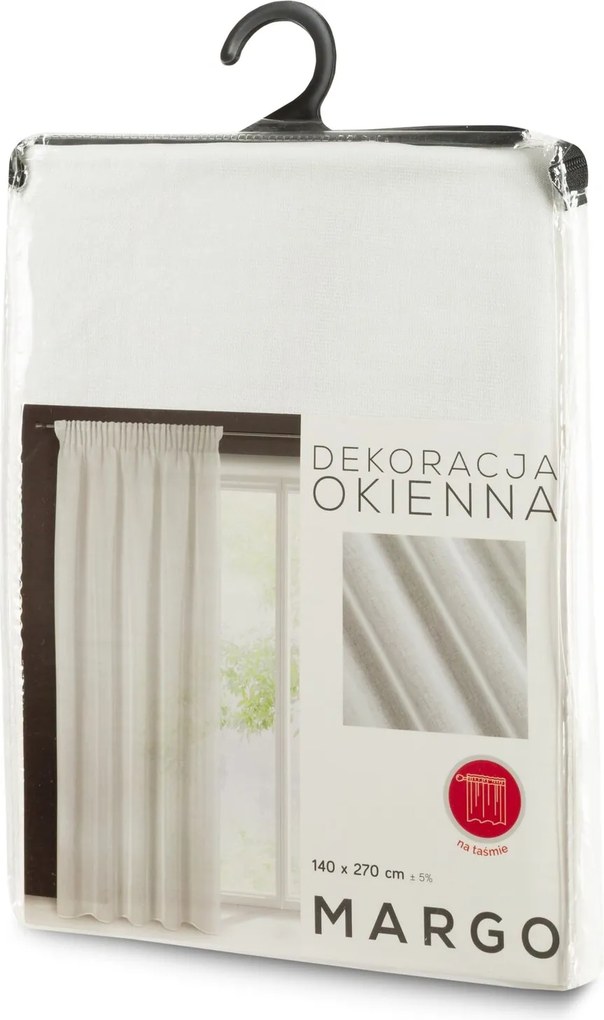 ZÁCLONA NA PÁSKE MARGO 140X270 CM BIELA