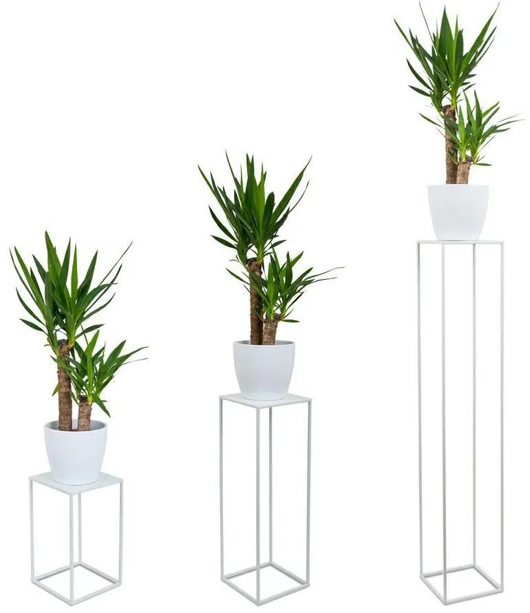 Květinový stojan SILVIA 70 cm bílý