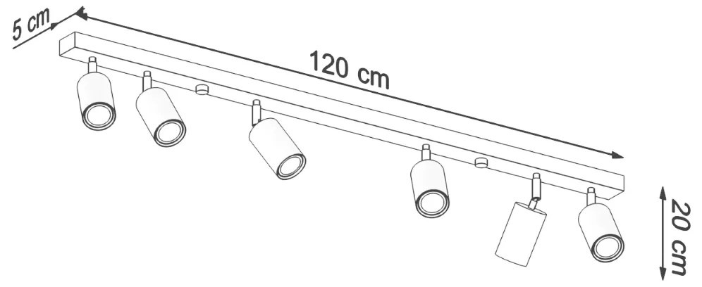 Sollux Lighting Stropné svietidlo BERG 6 prírodné drevo