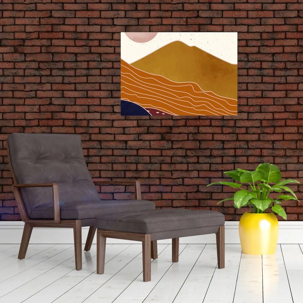 Sklenený obraz - Západ slnka (70x50 cm)