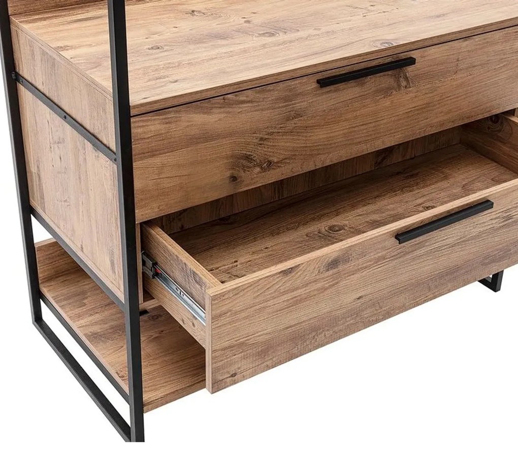 Šatníková skriňa Dynamic 104 cm borovica Atlantic/čierna