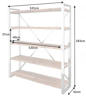 Knižnica/Regál Barracuda 43616 140cm Drevo Teak - Komfort-nábytok