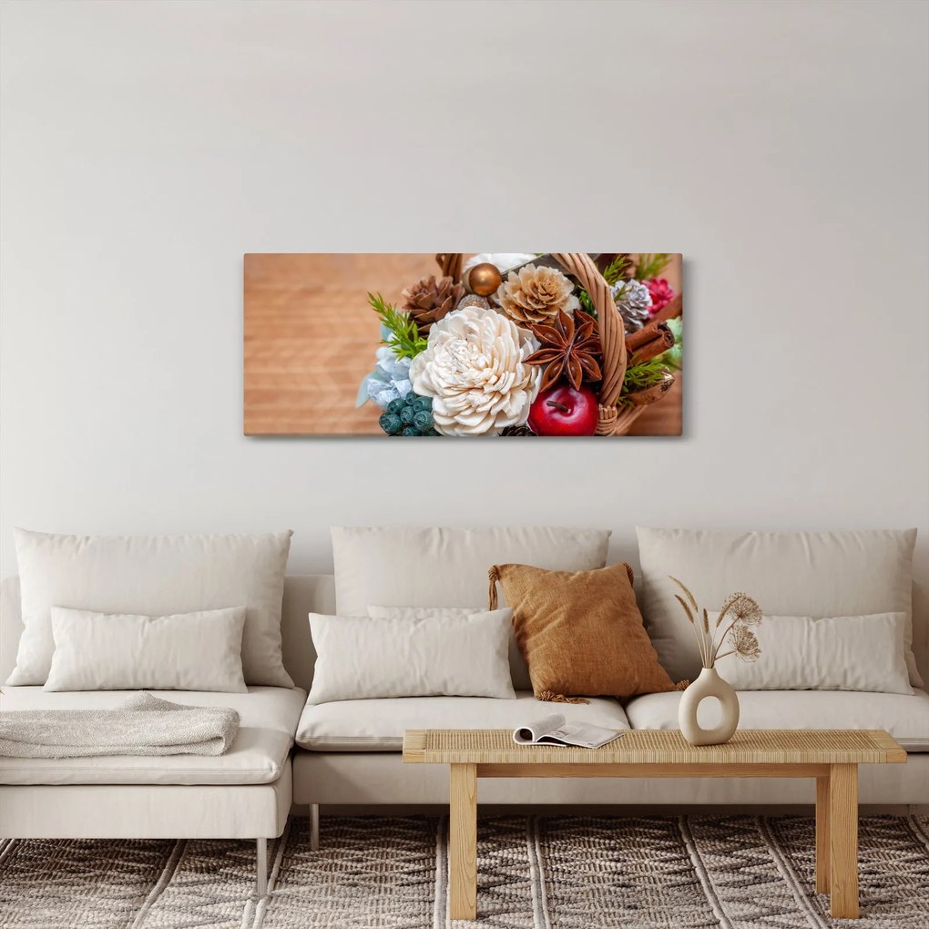 Obraz prúteného koša (120x50 cm)