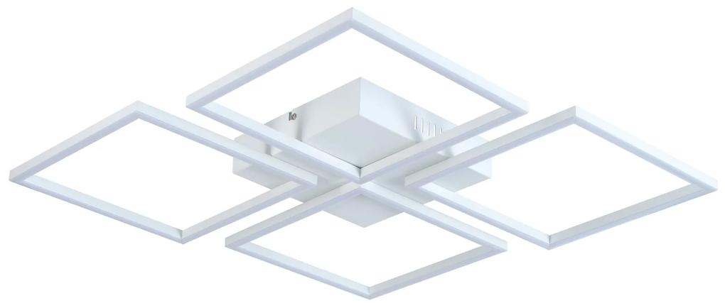 TOP-LIGHT Stropné dizajnové LED svetlo RIVIERA B RC, 65W, diaľkové ovládanie, hranaté, biele