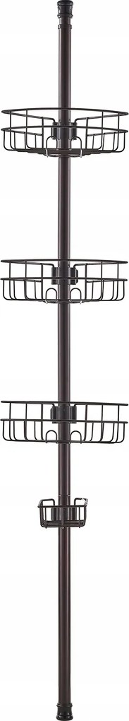 Vevor Rohová polica 3 vrstvy 99,1-317,5 cm Vejárová sprchová polica