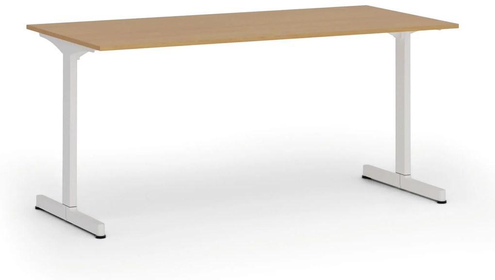 Kancelársky stôl PRIMO BETA, 1600 x 800 mm, biela podnož, buk