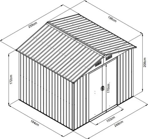 Záhradný domček na náradie Avenberg 2.0 x 2.6 m ZELENÁ SD-X68E-H170