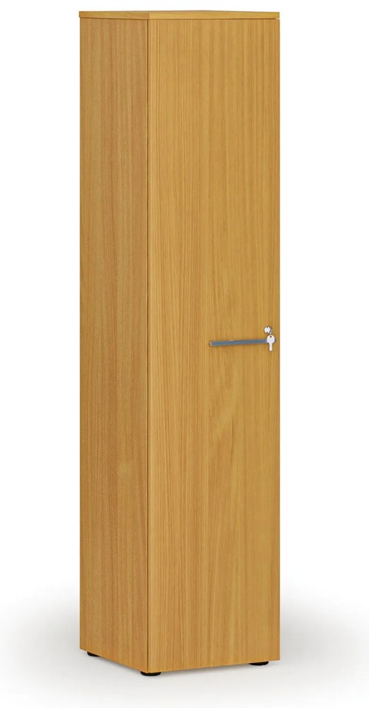 Úzka kancelárska skriňa PRIMO WOOD, 400 x 420 x 1781 mm, buk