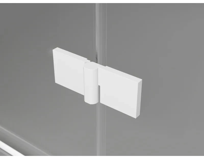 Mexen Lunar, L Duo výklopný sprchový kút 110 x 95 cm, 8mm číre sklo, biely profil, 834L-110L-095P-20-00